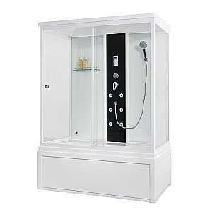 Душевая кабина Orans SR-86202W 150х90 стекло прозрачное/профиль белый купить в интернет-магазине Sanbest
