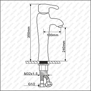 Смеситель для раковины Melana F-001CBK черный купить в интернет-магазине сантехники Sanbest