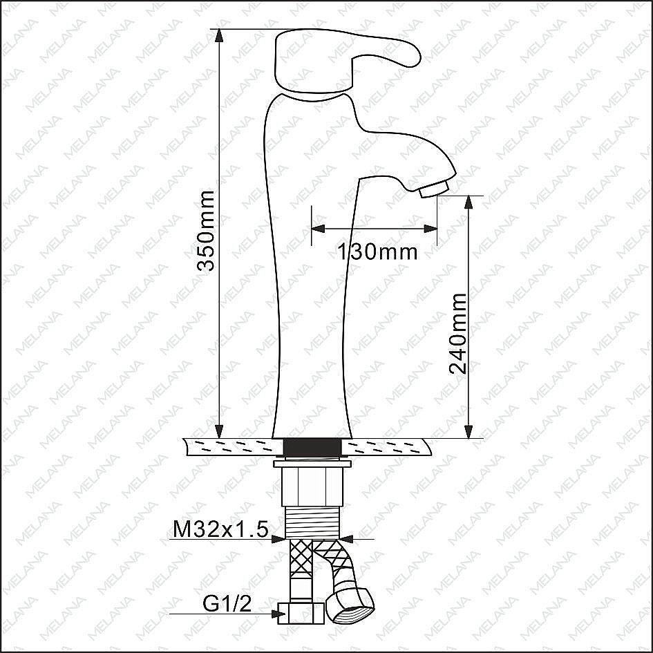 Смеситель для раковины Melana F-001CBK черный купить в интернет-магазине сантехники Sanbest