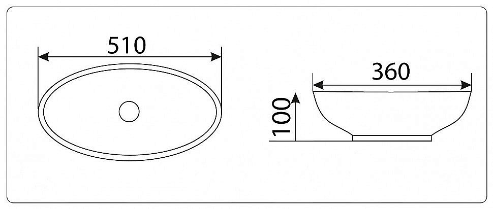 Раковина накладная Ceramalux N 51 9022 белая купить в интернет-магазине Sanbest