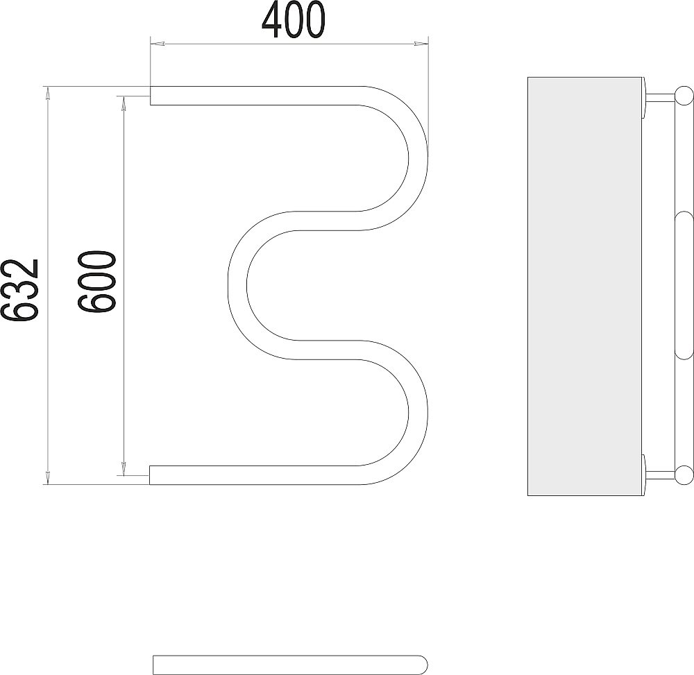 Полотенцесушитель водяной Terminus М-обр AISI 32х2 600х400 купить в интернет-магазине сантехники Sanbest