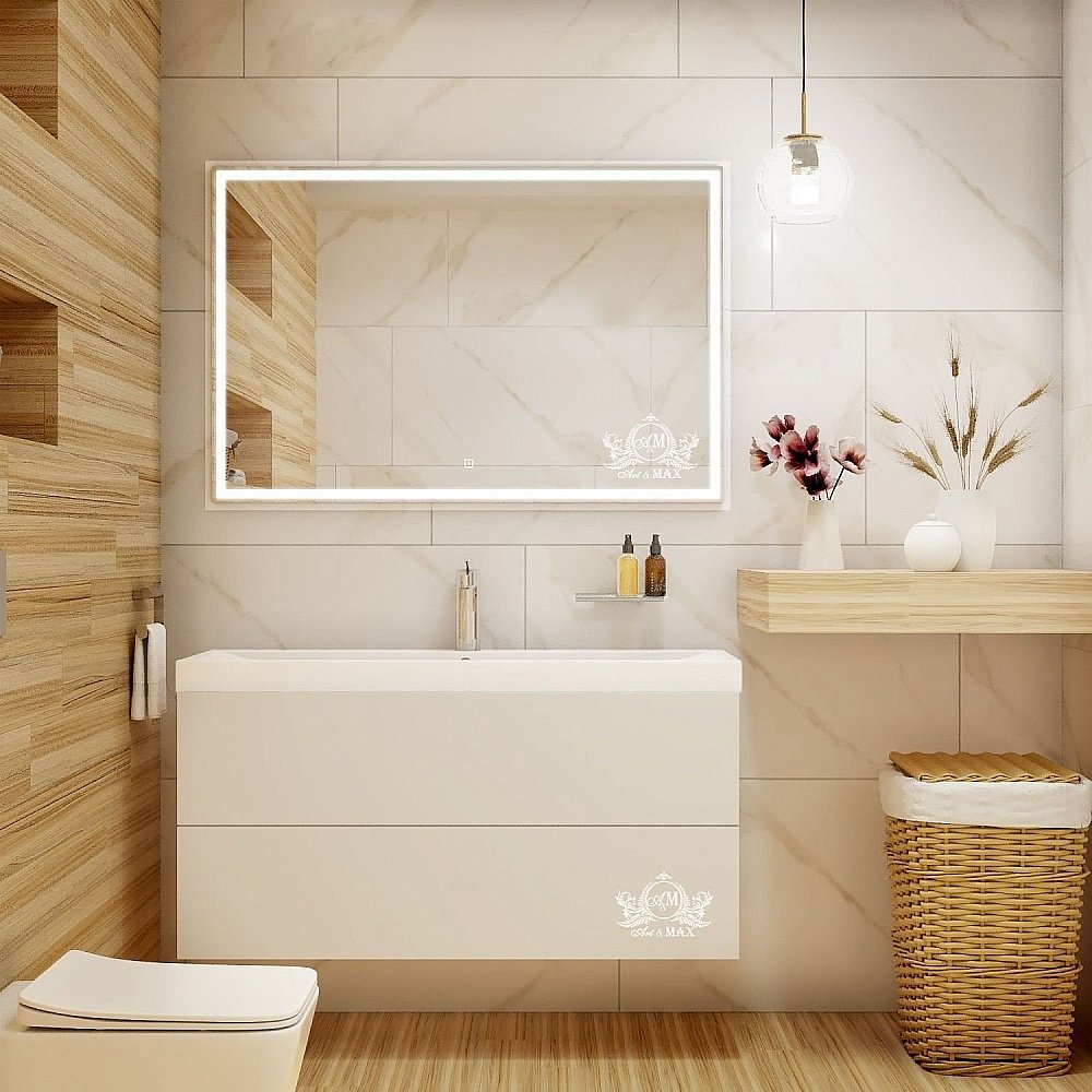 Зеркало с подсветкой ART&MAX MONZA 120x80 в ванную от интернет-магазине сантехники Sanbest
