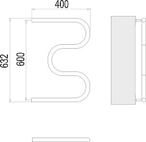 Полотенцесушитель водяной Terminus М-обр AISI 32х2 600х400 купить в интернет-магазине сантехники Sanbest