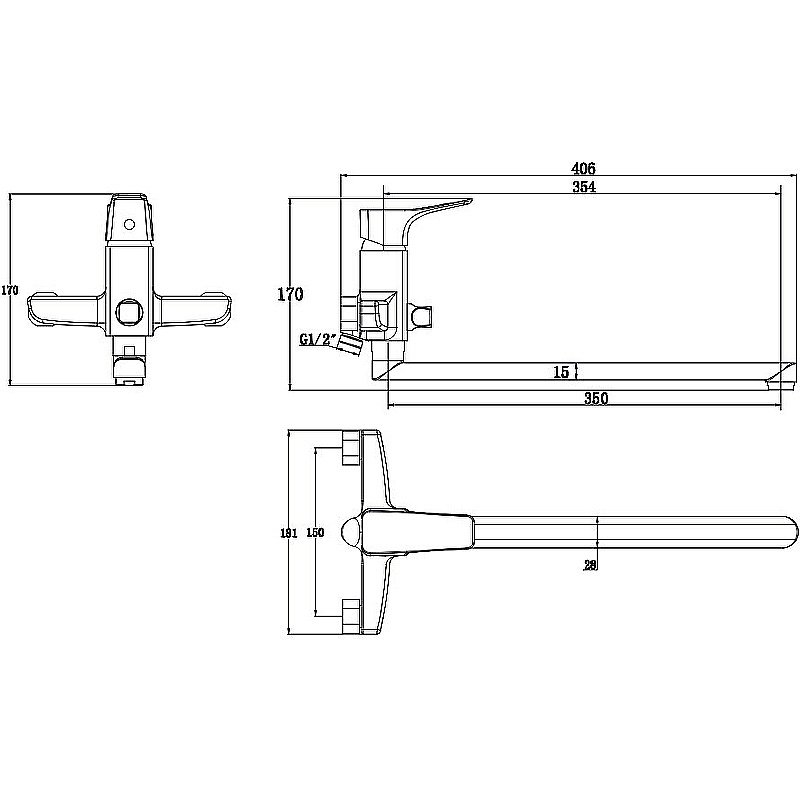 Смеситель для ванны Kaiser Clever 76055 купить в интернет-магазине сантехники Sanbest
