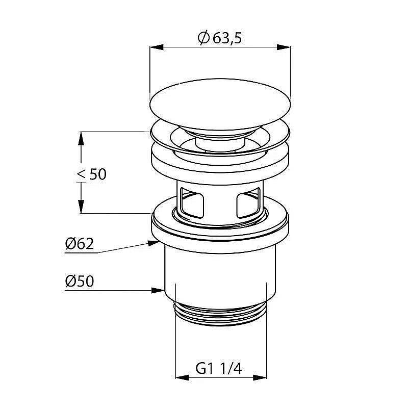Донный клапан Push-Open Kludi 104240500 купить в интернет-магазине сантехники Sanbest