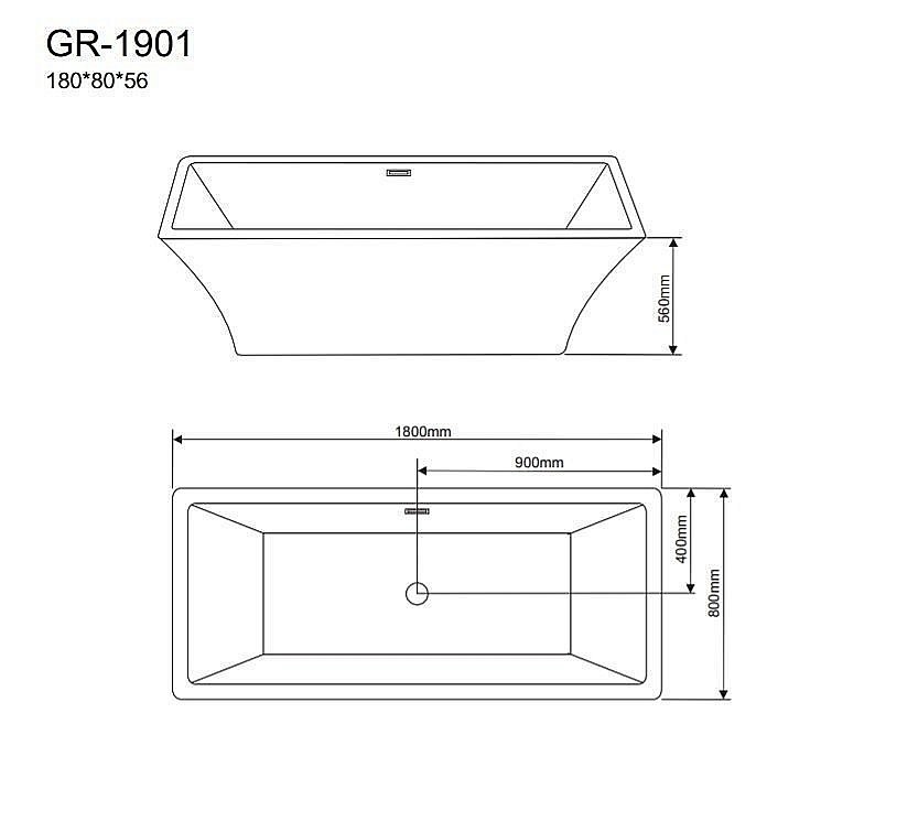 Ванна акриловая Grossman Cristal GR-1901 180x80 белая купить в интернет-магазине Sanbest