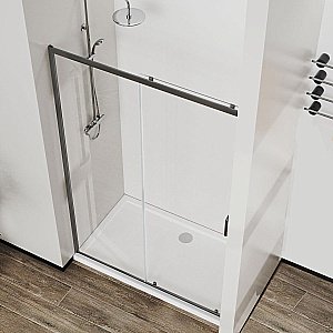 Душевая дверь Vincea City 150 VDS-5CT150CLGM стекло прозрачное/профиль вороненая сталь купить в интернет-магазине Sanbest