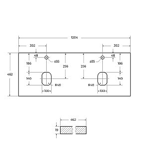 Тумба с раковинами и столешницей BelBagno KRAFT 120 Bianco Opaco для ванной в интернет-магазине Sanbest
