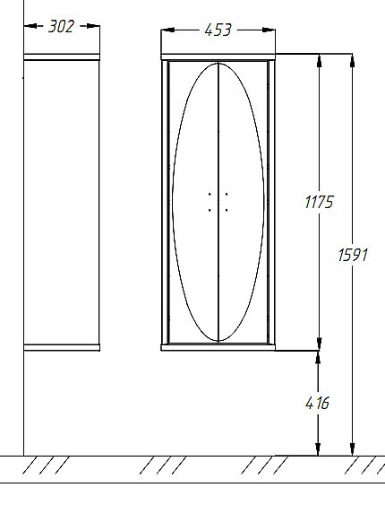 Пенал подвесной Опадирис Ибица 45 белый/золото для ванной в интернет-магазине сантехники Sanbest