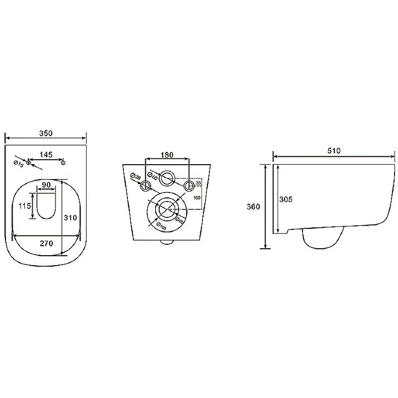 Унитаз подвесной Aquatek Лугано AQ2002-00 белый, с крышкой микролифт, безободковый купить в интернет-магазине Sanbest