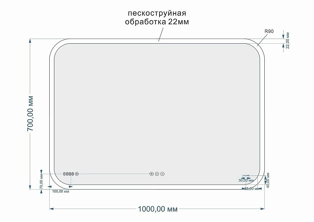 Зеркало CERSANIT LED KN-LU-LED070*100-p-Os в ванную от интернет-магазине сантехники Sanbest