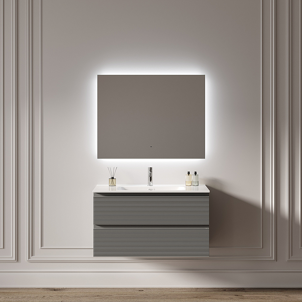 Зеркало с подсветкой Sancos Square 2.0 SQ2.900 90х70 в ванную от интернет-магазине сантехники Sanbest