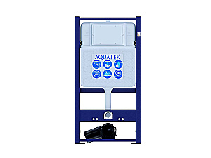 Унитаз подвесной Aquatek ПОЛАРИС AQ0700-00+INS-0000016+KDI-0000010 белый, безободковый, с крышкой микролифт, с инсталляцией и кнопкой хром глянцевый купить в интернет-магазине Sanbest