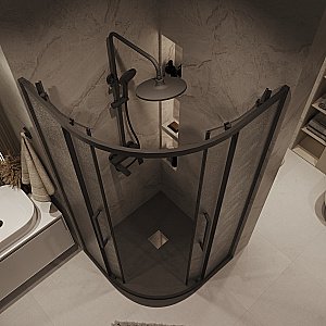 Душевой уголок Grossman Cosmo 301.K33.02.8080.21.02 80x80 стекло шиншилла/профиль черный матовый купить в интернет-магазине Sanbest