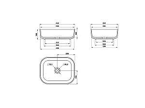 Раковина Good Door Соло 45х35 РВ00004 черная купить в интернет-магазине Sanbest