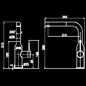 Смеситель для кухни Elghansa Kitchen 56A1926-Steel нержавеющая сталь купить в интернет-магазине сантехники Sanbest