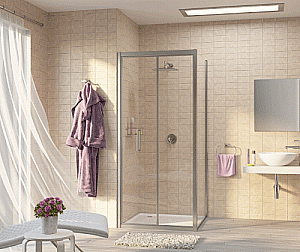 Душевая дверь WasserKRAFT Weser 78F12 100 стекло прозрачное/профиль серебро купить в интернет-магазине Sanbest