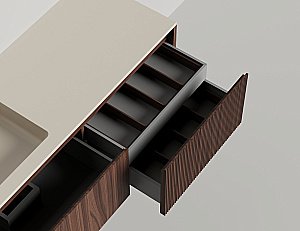 Тумба с раковиной Salini Domino 27D316IN 160 шпон Tabu для ванной в интернет-магазине Sanbest