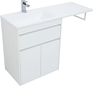 Тумба с раковиной Aquanet Токио 237746 130 белый для ванной в интернет-магазине Sanbest