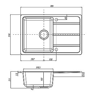 Кухонная мойка Акватон Аманда 78 песочный купить в интернет-магазине сантехники Sanbest