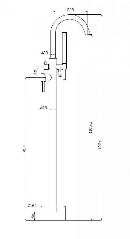 Смеситель для ванны BelBagno NOVA NOV-FMT-IN сатин купить в интернет-магазине сантехники Sanbest