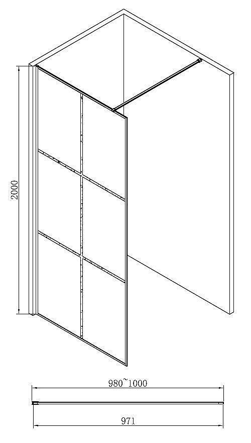 Душевая перегородка ABBER Immer Offen AG62100B 100 купить в интернет-магазине Sanbest