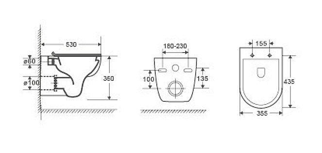 Унитаз подвесной WeltWasser BAARBACH 004GL-WT белый глянец купить в интернет-магазине Sanbest