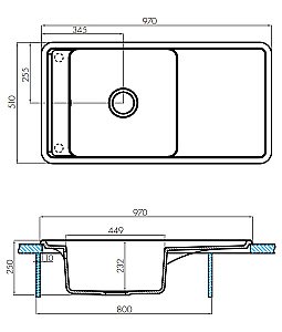 Мойка кухонная Акватон Беллис 97 латте купить в интернет-магазине сантехники Sanbest