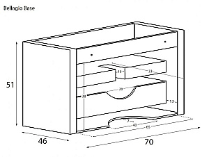 Тумба с раковиной Cezares BELLAGIO 100 с ящиками/Rovere Tabacco для ванной в интернет-магазине Sanbest