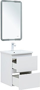 Тумба с раковиной Aquanet Эмбер 330463 50 белый матовый для ванной в интернет-магазине Sanbest