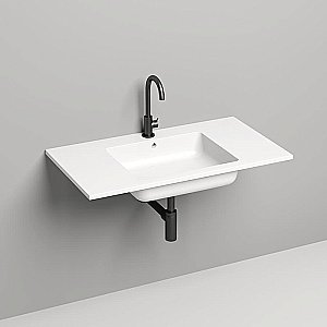 Раковина подвесная Salini ONDA 1402201M 80 из искусственного камня S-Stone, белая матовая купить в интернет-магазине Sanbest