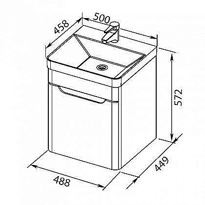 Тумба с раковиной Aquanet София 50 для ванной в интернет-магазине Sanbest