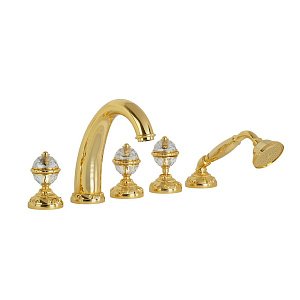 Смеситель для борт ванны Migliore Cristalia Crystal 27182 золото купить в интернет-магазине сантехники Sanbest