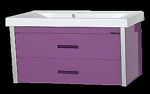 Тумба с раковиной подвесная Misty Джулия Qvatro 105 сиреневая для ванной в интернет-магазине Sanbest