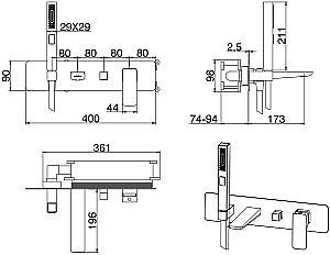 Смеситель для ванны Allen Brau Infinity 5.21007-BN никель брашированный купить в интернет-магазине сантехники Sanbest
