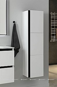 Шкаф-пенал с зеркалом De Aqua Ариетта New 265587 40 белый матовый для ванной в интернет-магазине сантехники Sanbest