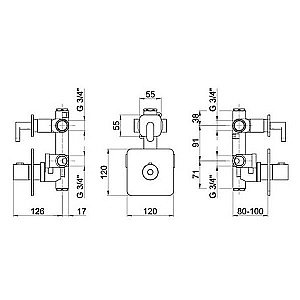 Смеситель для душа Webert Elio EL971302015 купить в интернет-магазине сантехники Sanbest