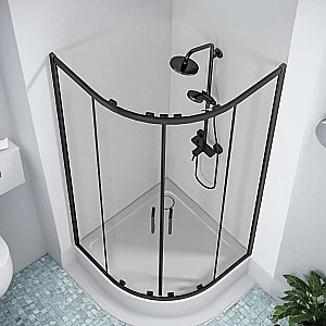 Душевой уголок Good Door Cube 80х80 КУ00016 стекло прозрачное/профиль черный матовый купить в интернет-магазине Sanbest