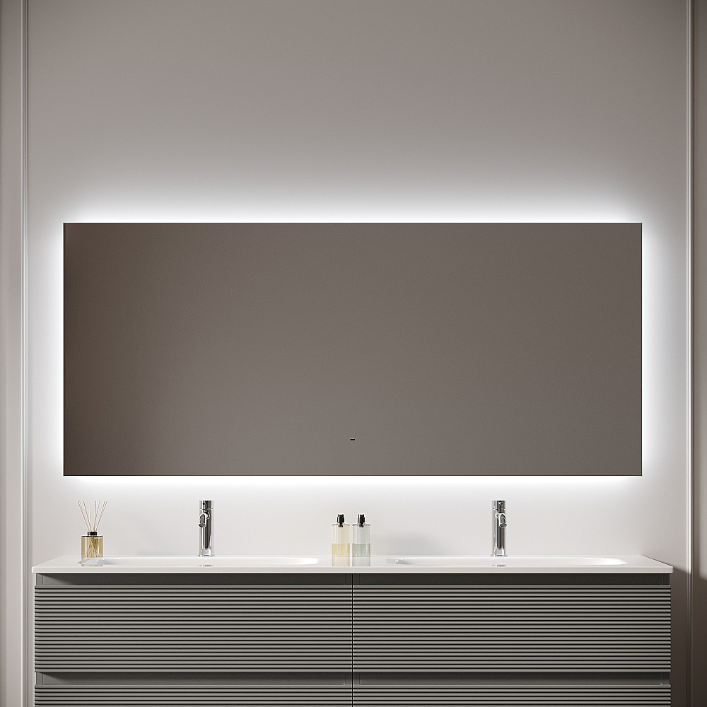 Зеркало с подсветкой Sancos Square 2.0 SQ2.1600 160х80 в ванную от интернет-магазине сантехники Sanbest