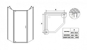 Душевой уголок Azario Dallas 100х100 купить в интернет-магазине Sanbest