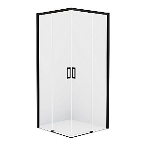 Душевой уголок NEW TRENDY PRIME BLACK D-0318A/D-0315A 110x90 стекло прозрачное/профиль черный купить в интернет-магазине Sanbest