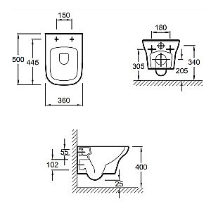 Унитаз подвесной Jacob Delafon Vox E21772RU-00 безободковый, с крышкой микролифт, белый купить в интернет-магазине Sanbest