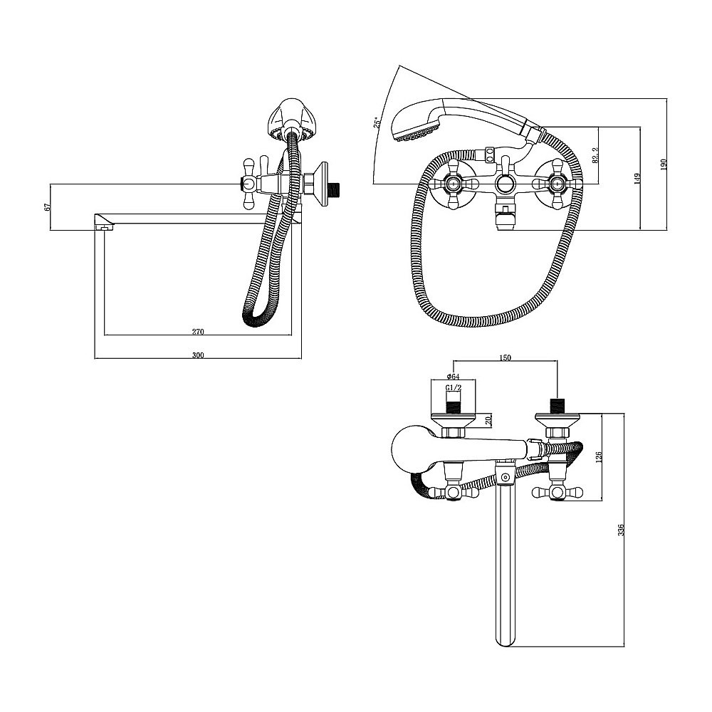 Смеситель для ванны Lemark Promotion LM6048C хром купить в интернет-магазине сантехники Sanbest
