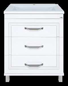 Тумба с раковиной Misty Терра - 70 П-Тер01070-0113Я белая для ванной в интернет-магазине Sanbest