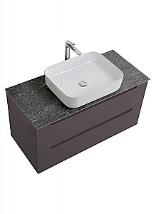 Тумба с раковиной и столещницей BelBagno 90 ETNA-900-2C-SO-GSO+KEP-90-GRN темно-серая матовая для ванной в интернет-магазине Sanbest