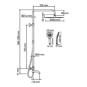 Душевая система WasserKraft SET2739 Thermo хром купить в интернет-магазине сантехники Sanbest