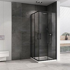 Душевой уголок ABBER Schwarzer Diamant AG02080B5 80x80 стекло прозрачное/профиль черный купить в интернет-магазине Sanbest