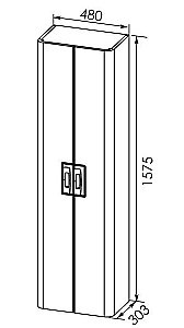 Пенал Aquanet Паллада 48 слоновая кость для ванной в интернет-магазине сантехники Sanbest