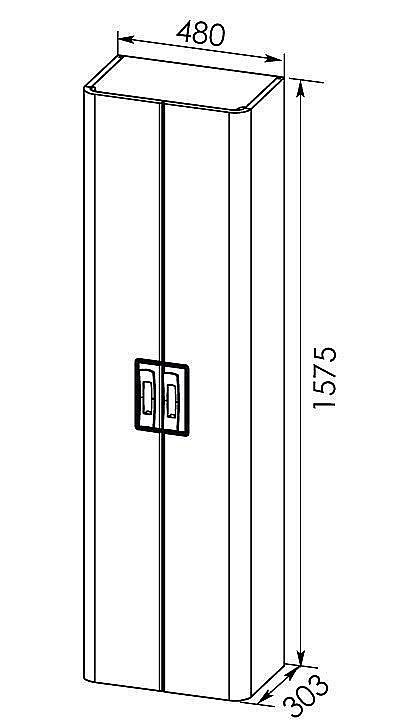 Пенал Aquanet Паллада 48 слоновая кость для ванной в интернет-магазине сантехники Sanbest