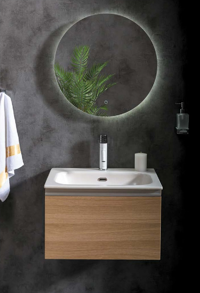 Мебель для ванной Armadi Art Vallessi 60 под раковину-моноблок дуб светлый фактурный для ванной в интернет-магазине Sanbest